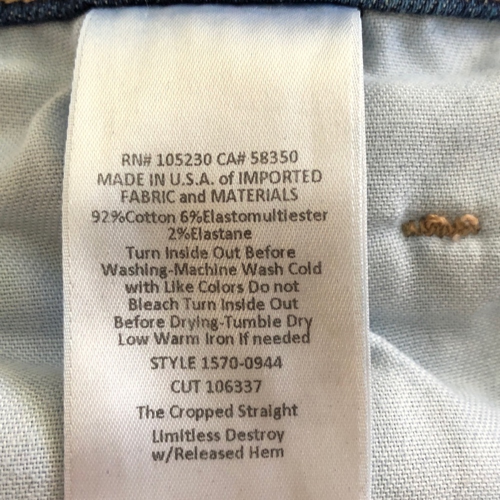 Current Elliot Cropped Straight Release Hem Jeans - Picture 4 of 13